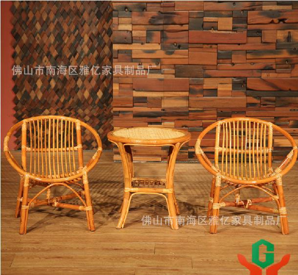 西雙版納藤家具 南亞風情 酒店藤椅 陽臺休閑藤椅3件套 Y